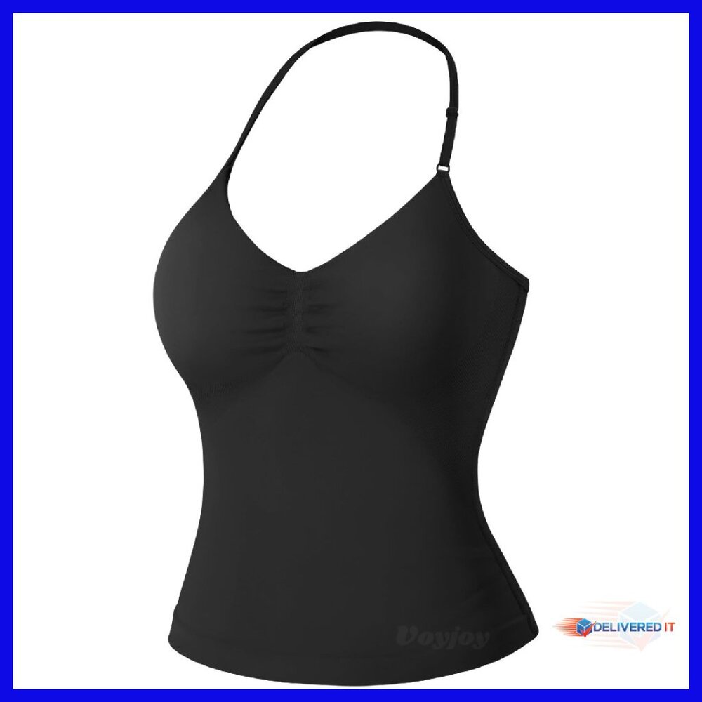 Longline Strappy Workout Tank Top With Removable Pads & Adjustable Straps